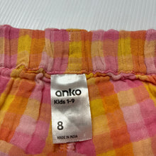 Load image into Gallery viewer, Girls Anko, lightweight crinkle cotton shorts, elasticated, GUC, size 8,  