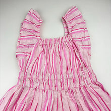 Load image into Gallery viewer, Girls Anko, pink stripe cotton dress, EUC, size 10, L: 68cm