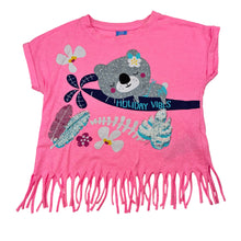 Load image into Gallery viewer, Girls Kiki &amp; Koko, pink marle fringed tee / top, FUC, size 4-5,  
