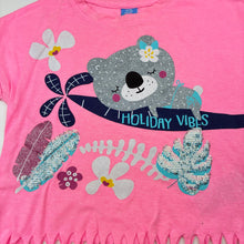 Load image into Gallery viewer, Girls Kiki &amp; Koko, pink marle fringed tee / top, FUC, size 4-5,  