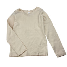 Load image into Gallery viewer, Girls KID, ribbed organic cotton blend long sleeve top, light mark left cuff, FUC, size 5,  