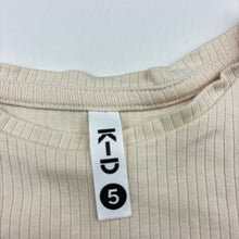 Load image into Gallery viewer, Girls KID, ribbed organic cotton blend long sleeve top, light mark left cuff, FUC, size 5,  