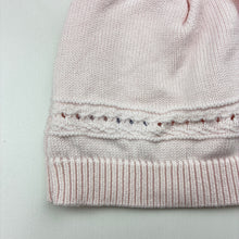 Load image into Gallery viewer, Girls pink, knit cotton hat / beanie, circumference: 48cm, EUC, size 12 months,  