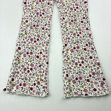 Load image into Gallery viewer, Girls Target, ribbed floral leggings / bottoms, Inside leg: 35cm, FUC, size 2,  