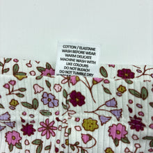 Load image into Gallery viewer, Girls Target, ribbed floral leggings / bottoms, Inside leg: 35cm, FUC, size 2,  