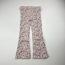 Load image into Gallery viewer, Girls Target, ribbed floral leggings / bottoms, Inside leg: 35cm, FUC, size 2,  