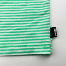 Load image into Gallery viewer, Unisex Bonds, green &amp; white stripe chesty singlet top, GUC, size 000,  