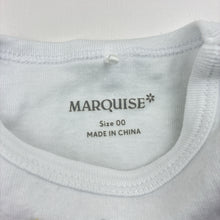 Load image into Gallery viewer, Unisex Marquise, embroidered cotton bodysuit / romper, EUC, size 00,  