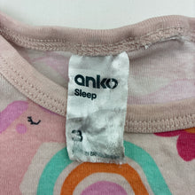 Load image into Gallery viewer, Girls Anko, pyjama tee / top, unicorns, FUC, size 3,  
