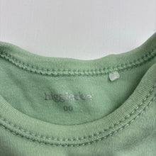 Load image into Gallery viewer, Unisex Higgledee, green cotton bodysuit / romper, EUC, size 00,  