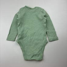 Load image into Gallery viewer, Unisex Higgledee, green cotton bodysuit / romper, EUC, size 00,  