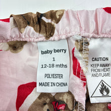 Load image into Gallery viewer, Girls Baby Berry, satin Christmas pyjama shorts, GUC, size 1,  