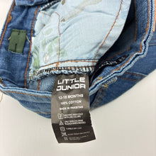 Load image into Gallery viewer, Boys LITTLE JUNIOR, blue denim jeans, adjustable, Inside leg: 17.5cm, FUC, size 1,  