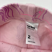 Load image into Gallery viewer, Girls Anko, pink stretchy bike shorts, unicorns, EUC, size 2,  