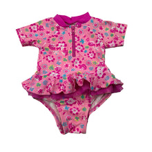 Load image into Gallery viewer, Girls Dymples, pink floral swim one-piece, EUC, size 00,  