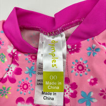 Load image into Gallery viewer, Girls Dymples, pink floral swim one-piece, EUC, size 00,  