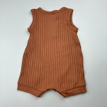 Load image into Gallery viewer, Unisex Baby Berry, ribbed romper, EUC, size 000,  