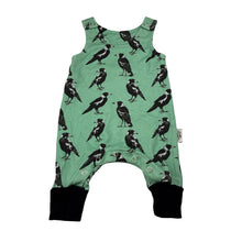 Load image into Gallery viewer, Unisex Dusty Road Apparel, soft feel organic cotton romper, magpies, EUC, size 000,  