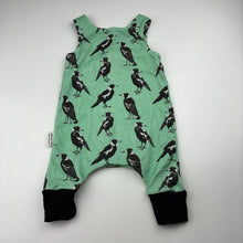 Load image into Gallery viewer, Unisex Dusty Road Apparel, soft feel organic cotton romper, magpies, EUC, size 000,  