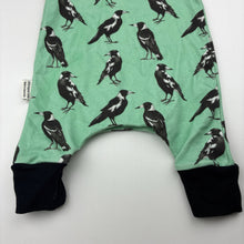 Load image into Gallery viewer, Unisex Dusty Road Apparel, soft feel organic cotton romper, magpies, EUC, size 000,  