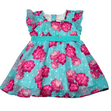 Load image into Gallery viewer, Girls Pumpkin Patch, lined lightweight floral dress, GUC, size 00, L: 38cm