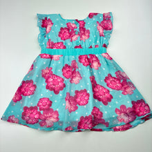 Load image into Gallery viewer, Girls Pumpkin Patch, lined lightweight floral dress, GUC, size 00, L: 38cm