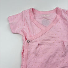 Load image into Gallery viewer, Girls TINY TRIBE, pink soft cotton wrap-over dress, EUC, size 0000, L: 36cm