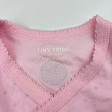 Load image into Gallery viewer, Girls TINY TRIBE, pink soft cotton wrap-over dress, EUC, size 0000, L: 36cm