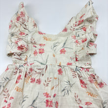 Load image into Gallery viewer, Girls purebaby, floral organic cotton summer dress, GUC, size 0, L: 39cm