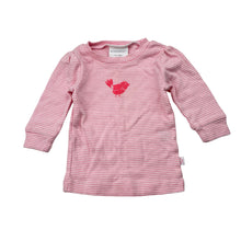Load image into Gallery viewer, Girls Marquise, striped soft cotton long sleeve top, bird, EUC, size 000,  