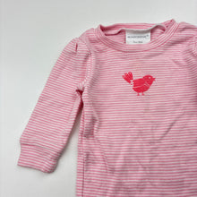 Load image into Gallery viewer, Girls Marquise, striped soft cotton long sleeve top, bird, EUC, size 000,  