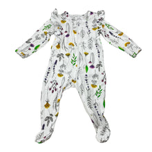 Load image into Gallery viewer, Girls KIDDING AROUND, stretchy floral zip coverall / romper, GUC, size 000,  