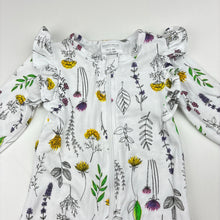 Load image into Gallery viewer, Girls KIDDING AROUND, stretchy floral zip coverall / romper, GUC, size 000,  