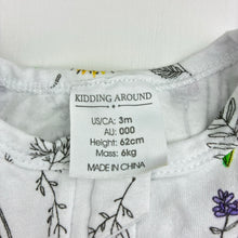 Load image into Gallery viewer, Girls KIDDING AROUND, stretchy floral zip coverall / romper, GUC, size 000,  