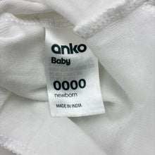 Load image into Gallery viewer, Unisex Anko, white cotton singlet top, EUC, size 0000,  