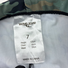 Load image into Gallery viewer, Boys Wave Zone, camo print swim shorts, pilling, FUC, size 7,  