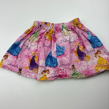 Load image into Gallery viewer, Girls handmade, Disney Princess cotton skirt, elasticated, EUC, size 00-0,  