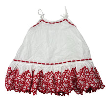 Load image into Gallery viewer, Girls Mango, lined red &amp; white cotton summer dress, GUC, size 2, L: 43cm