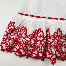 Load image into Gallery viewer, Girls Mango, lined red &amp; white cotton summer dress, GUC, size 2, L: 43cm