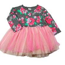 Load image into Gallery viewer, Girls Bonds, floral cotton &amp; tulle dress, GUC, size 0, L: 38cm