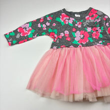Load image into Gallery viewer, Girls Bonds, floral cotton &amp; tulle dress, GUC, size 0, L: 38cm