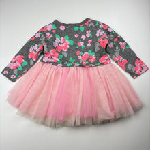 Load image into Gallery viewer, Girls Bonds, floral cotton &amp; tulle dress, GUC, size 0, L: 38cm
