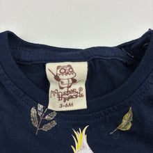 Load image into Gallery viewer, Unisex Monster Threads, navy cotton tee / top, Australian animals, EUC, size 00,  