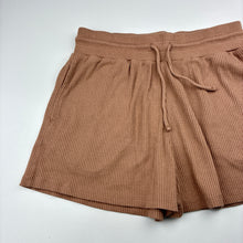 Load image into Gallery viewer, Girls Target, brown ribbed shorts, elasticated, GUC, size 10,  