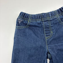 Load image into Gallery viewer, Unisex Guess, blue denim pants, elasticated, Inside leg: 26.5cm, GUC, size 1-2,  