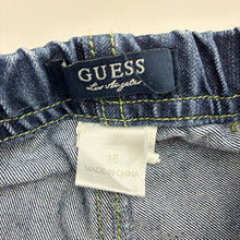 Load image into Gallery viewer, Unisex Guess, blue denim pants, elasticated, Inside leg: 26.5cm, GUC, size 1-2,  