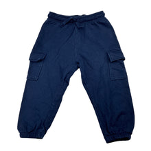 Load image into Gallery viewer, Unisex H&amp;M, navy organic cotton pants, elasticated, EUC, size 1-2,  