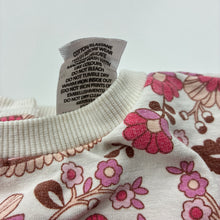 Load image into Gallery viewer, Girls Target, fleece lined floral sweater / jumper, GUC, size 0,  