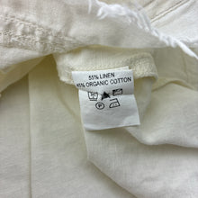 Load image into Gallery viewer, Girls Feather Drum, linen / organic cotton dress, small mark on chest, FUC, size 6, L: 60cm