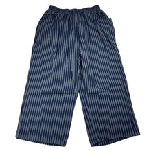 Load image into Gallery viewer, Girls navy, cotton pants, elasticated, no size, Inside leg: 35cm, W: 25.5cm across unstretched, EUC, size 5,  
